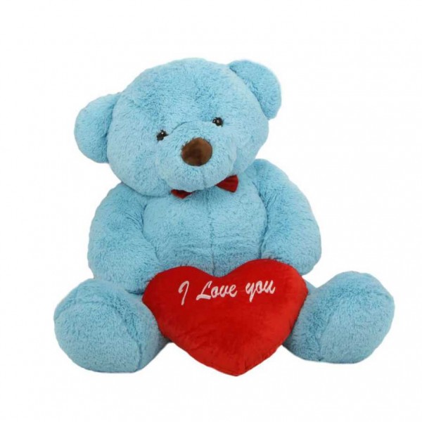 3 feet big blue teddy bear with red I Love You Heart